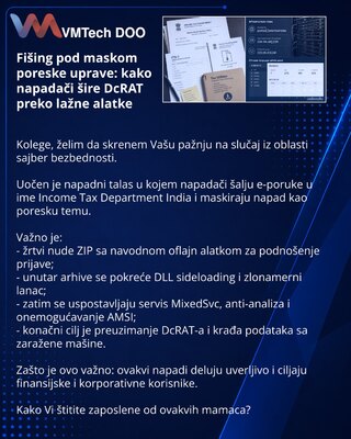 Fišing pod maskom poreske uprave: kako napadači šire DcRAT preko lažne alatke