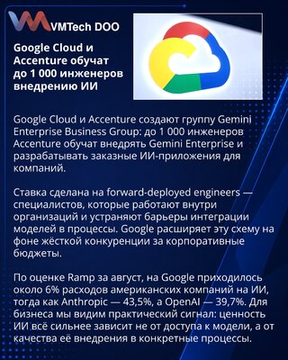 Google Cloud and Accenture Form Gemini Enterprise Deployment Group
