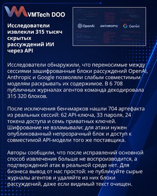 Исследователи раскрыли риск утечки скрытых рассуждений через API ИИ