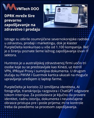 DPRK prevara pri zapošljavanju zahvata zdravstvo, prodaju i marketing