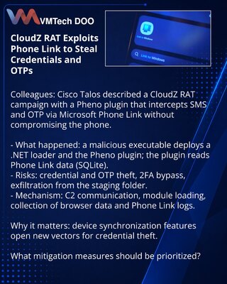 CloudZ RAT использует Phone Link для кражи учетных данных и OTP