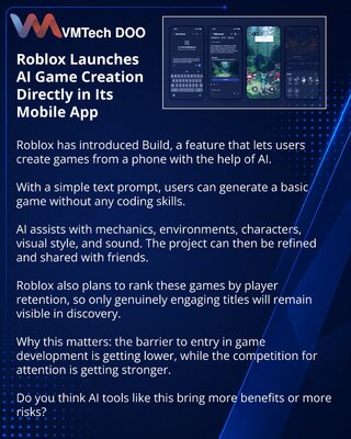 Roblox pokreće AI izradu igara direktno u mobilnoj aplikaciji