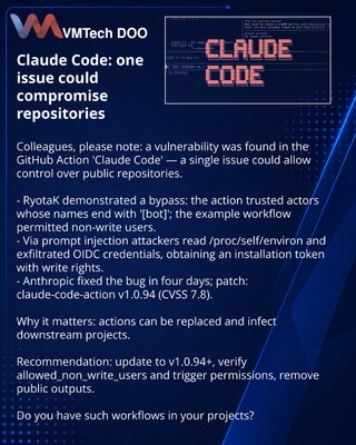 Claude Code: jedan issue mogao je preuzeti repozitorijume