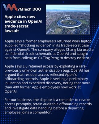 Apple proširuje navode o navodnom korišćenju tajni u OpenAI