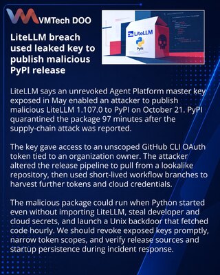 Утечка ключа LiteLLM привела к компрометации релиза Python-пакета