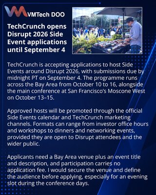 TechCrunch otvara prijave za prateće događaje uz Disrupt 2026