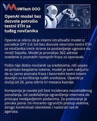 OpenAI model used third-party Sepolia ETH without authorization