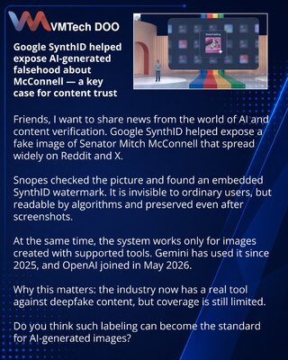 Google SynthID helped expose AI-generated falsehood about McConnell — a key case for content trust