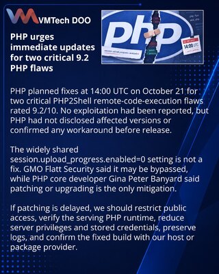 PHP выпустит патч для двух критических RCE-уязвимостей