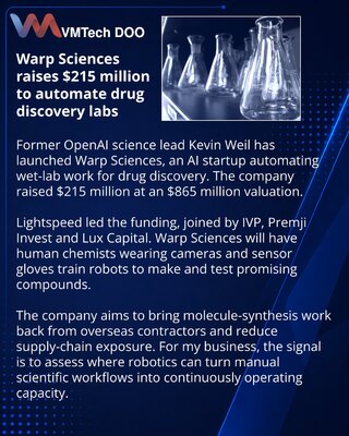 Warp Sciences получила $215 млн на роботизацию химических лабораторий