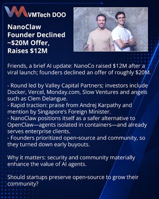 Создатель NanoClaw отклонил оффер $20 млн и привлёк $12 млн