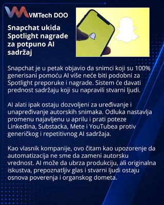 Snapchat перестанет продвигать полностью созданные ИИ ролики в Spotlight