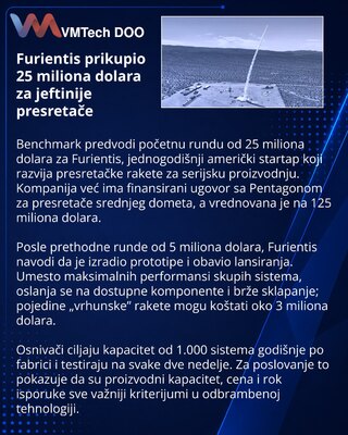 Furientis получила $25 млн на массовый выпуск ракет-перехватчиков