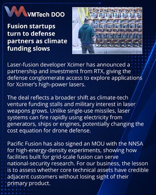 Fusion startups deepen defense ties through high-energy laser work