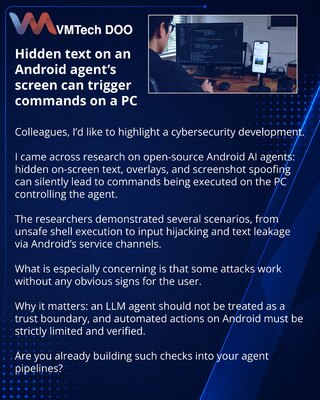 Skriveni tekst na ekranu Android agenata može dovesti do pokretanja komandi na PC-ju
