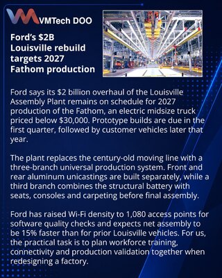 Ford završava obnovu fabrike za električni Fathom