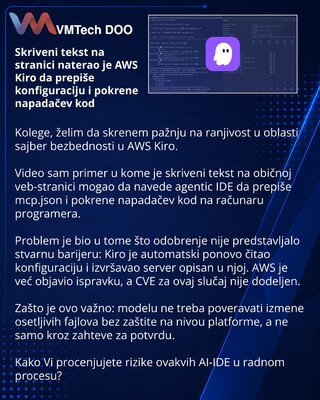 Hidden text on a webpage was able to make AWS Kiro rewrite its config and launch an attacker’s code