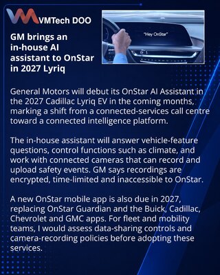 GM to debut OnStar AI Assistant in the 2027 Cadillac Lyriq