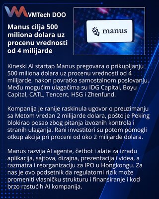 Manus discusses $500M round at $4B valuation after Meta separation