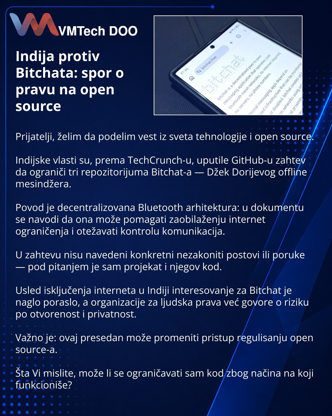 Indija protiv Bitchata: spor o pravu na open source
