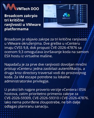 Broadcom fixes critical flaws in VMware vCenter and ESX