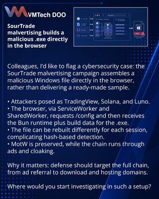 SourTrade malvertising builds a malicious .exe directly in the browser