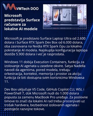 Microsoft otkrio Surface računare sa Nvidia RTX Spark čipom