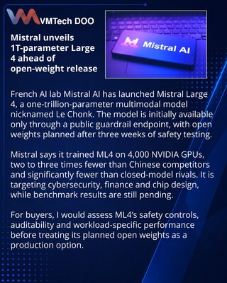 Mistral launches Large 4, a trillion-parameter multimodal AI model