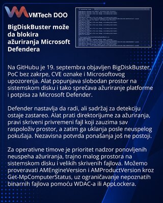 BigDiskBuster PoC targets Microsoft Defender update process