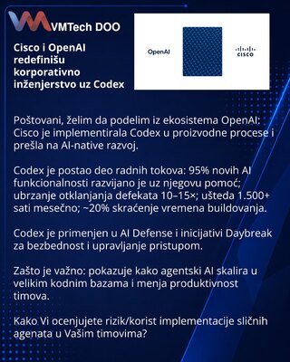 Cisco i OpenAI redefinišu korporativno inženjerstvo uz Codex