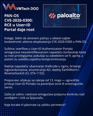 PAN-OS CVE-2026-0300: RCE u User‑ID Portal daje root