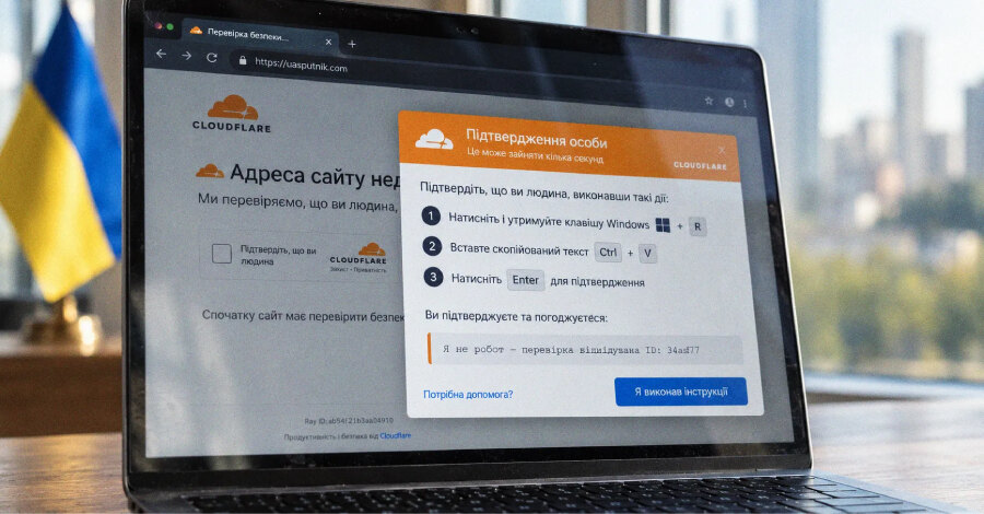 Взломанные украинские сайты распространяли стилер через фальшивый Cloudflare