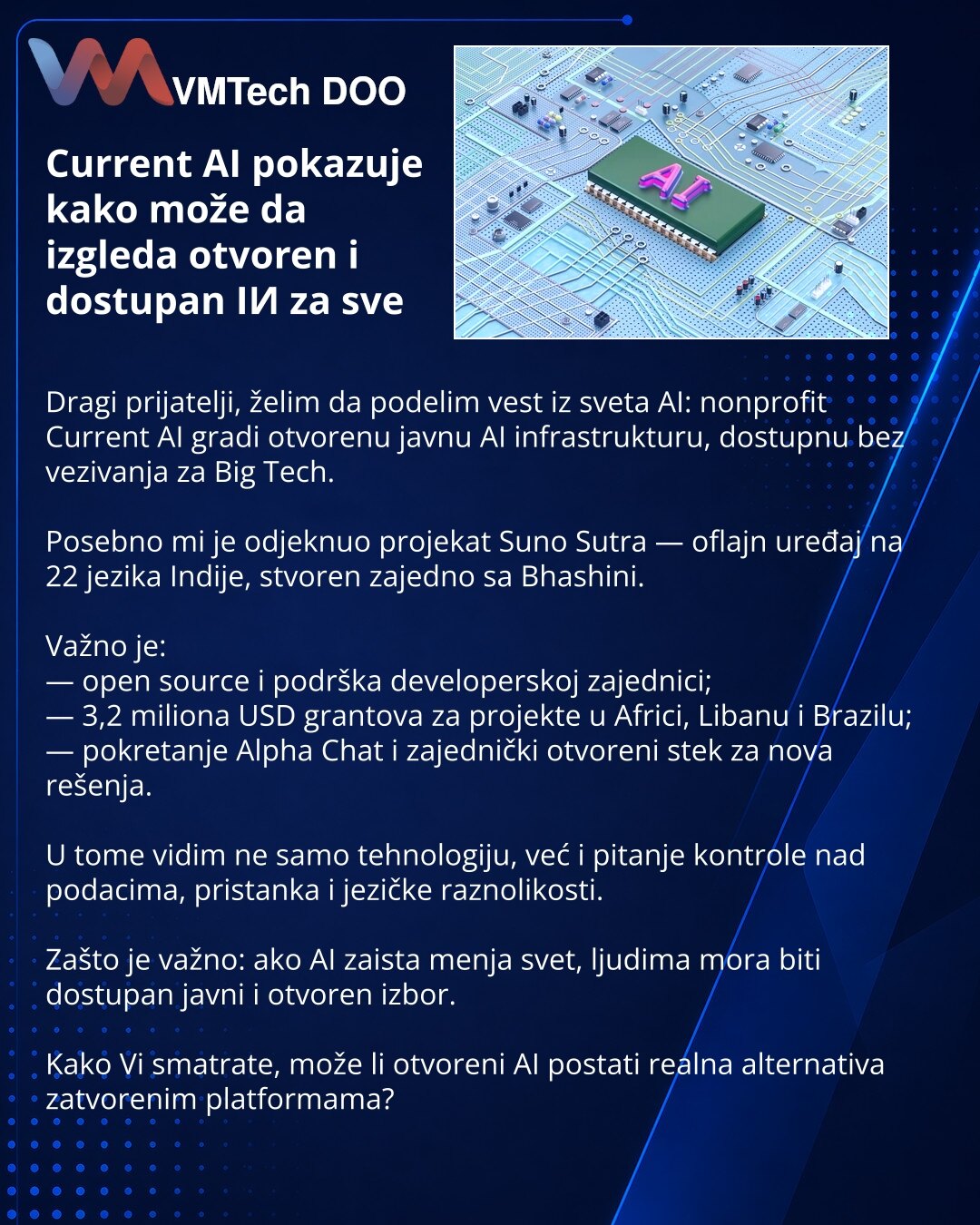 Current AI pokazuje kako može da izgleda otvoren i dostupan IИ za sve