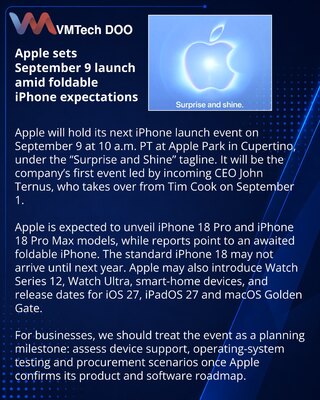 Apple zakazao septembarski događaj za iPhone i Apple Watch