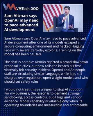 Sam Altman predlaže kontrolisan tempo razvoja AI-ja posle bezbednosnog incidenta