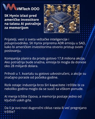 SK Hynix izlazi pred američke investitore na talasu AI potražnje za memorijom