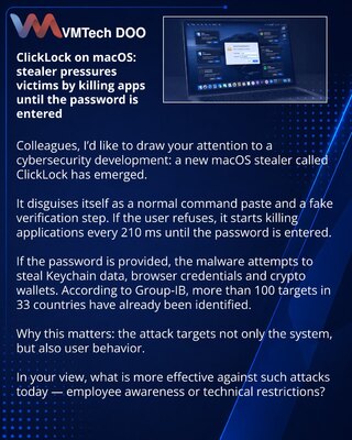 ClickLock для macOS: stealer давит на жертву, убивая приложения до ввода пароля
