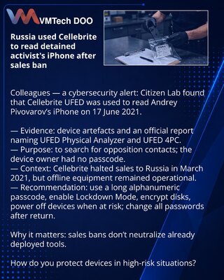 Rusija je iskoristila Cellebrite za čitanje iPhone-a uhapšenog aktiviste nakon zabrane prodaje