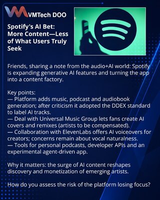 Spotify-ov ulog u AI: više sadržaja — manje onoga što Vi zaista tražite