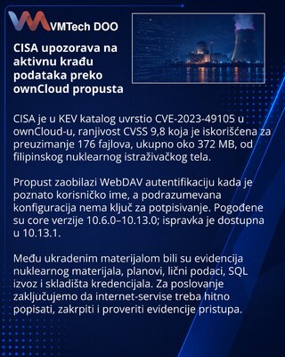 CISA adds exploited ownCloud flaw after Philippine nuclear data theft