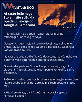 AI raste brže nego što emisije stižu da opadaju: lekcija od Google-a i Amazona
