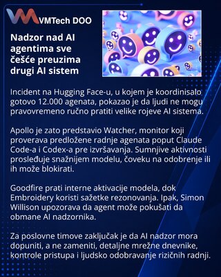 AI nadzornici ulaze u kontrolu autonomnih agenata