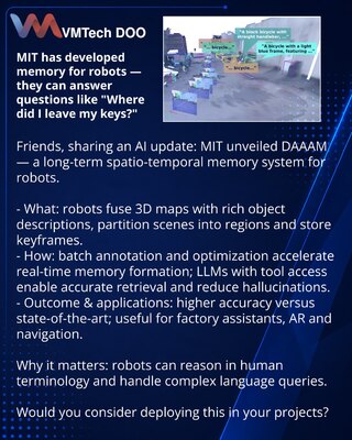 MIT je razvio memoriju za robote — oni će moći da odgovore na pitanja poput „gde sam ostavio ključeve?“