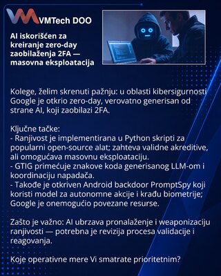 ИИ использовали для создания zero-day обхода 2FA — массовая эксплуатация