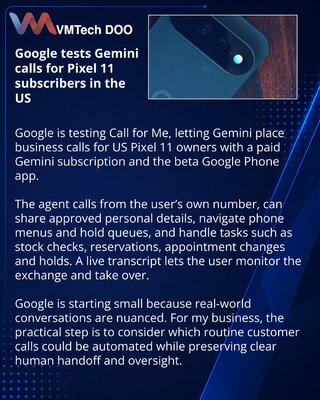 Google testira Gemini pozive firmama u ime korisnika