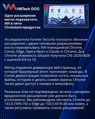 Исследователи показали захват ИИ-агентов через расширения браузера