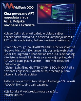 Kina-povezane APT napadaju vlade Azije, Poljske, novinare i aktiviste