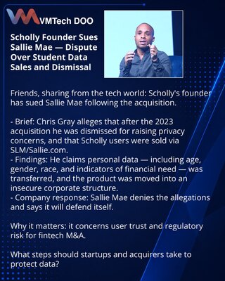 Основатель Scholly судится с Sallie Mae — спор о продаже данных студентов и увольнении