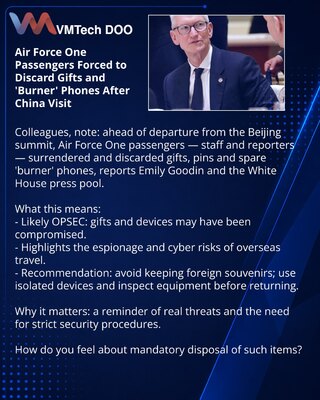 Putnici Air Force One primorani da bace poklone i "burner"-telefone nakon posete Kini
