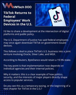 TikTok Returns to Federal Employees’ Work Devices in the U.S.